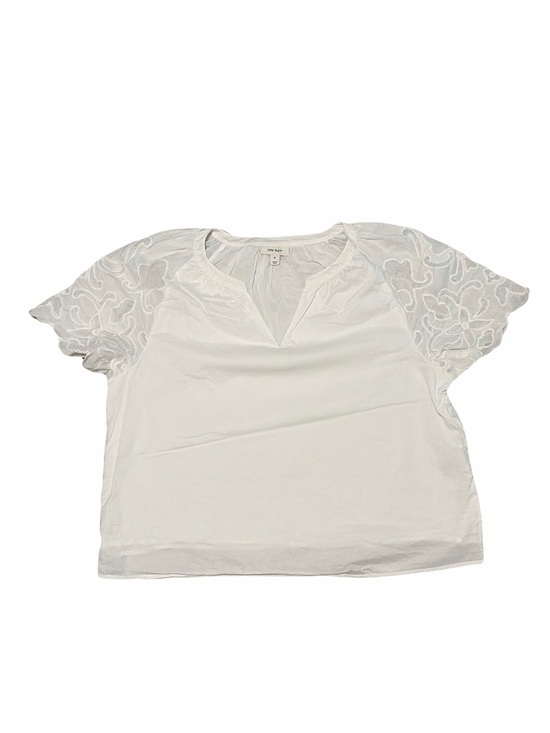 ON 34th Tops - On 34th by Macys White Short-Sleeve Top with Floral Sleeves